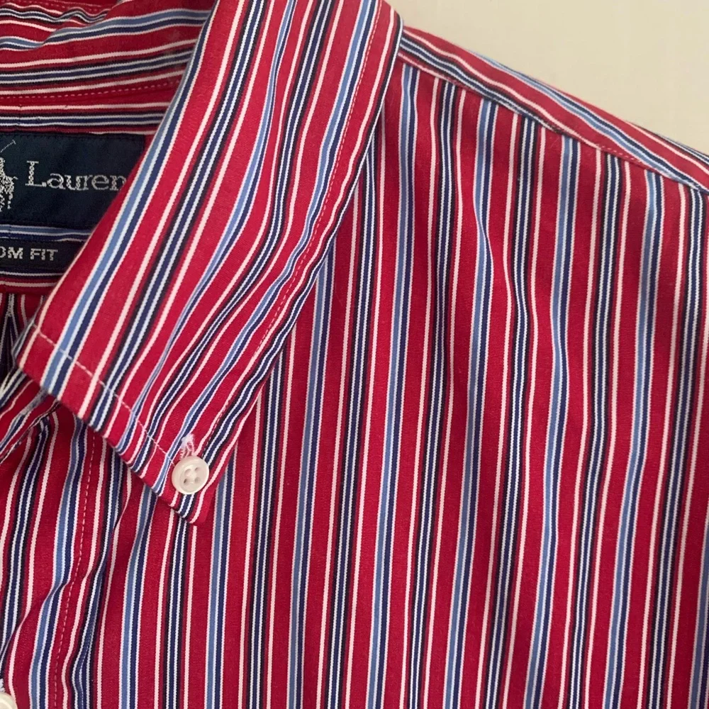 Ralph Lauren Custom Fit Striped Long Sleeve Button Shirt Men’s Size Large - Picture 4 of 12